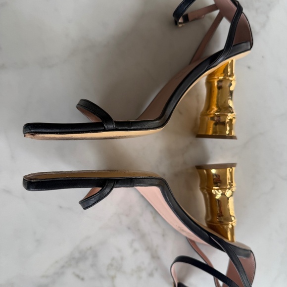 Gia Couture Gold Heel Sandal - Picture 1 of 8